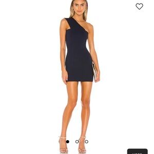 Revolve superdown one shoulder navy mini dress